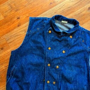 Women's Vintage Pinstripe Western Vest with button yoke size M-L